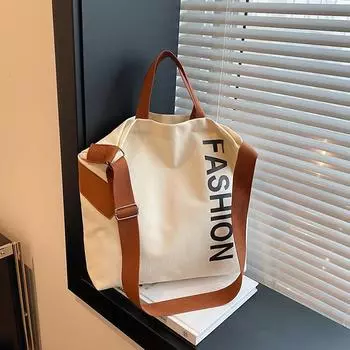 Повседневная большая холщовая сумка-тоут для студентов колледжа на занятиях, японская персонализированная сумка-тоут, женская модная сумка-мессенджер через плечо чёрный