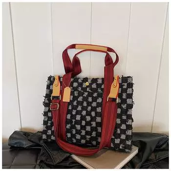 Повседневная большая сумка женская 2024 новая джинсовая сумка через плечо большой вместимости сумка-мессенджер сумка-тоут