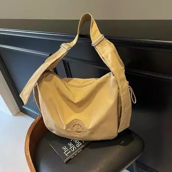 Повседневная большая вместительная холщовая сумка, модная сумка через плечо для поездок на работу, женская сумка-тоут чёрный