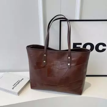 Повседневная большая вместительная сумка-тоут для женщин, новые модные сумки на одно плечо из текстурированной кожи, универсальные сумки для поездок на работу