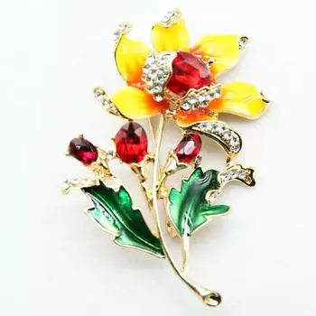 Повседневная брошь-булавка для одежды, свадебная вечеринка, броши с эмалью, цветочные украшения, пряжка для шелкового шарфа 5.5*3.6cm