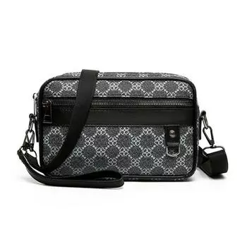 Повседневная деловая сумка через плечо для мужчин, сумка через плечо из искусственной кожи, маленькие сумки через плечо, дизайнерские мужские сумки на ремне в квадратную клетку