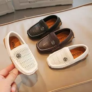 Повседневная детская обувь в английском стиле, полые и дышащие маленькие кожаные туфли для мальчиков, новые весенние и осенние туфли с отверстиями для детей 21 белый
