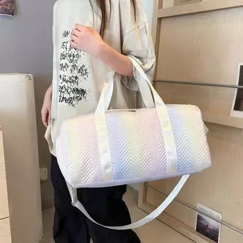 Повседневная дорожная сумка на молнии для женщин с прострочкой, элегантная стеганая сумка, универсальная спортивная сумка с верхней ручкой