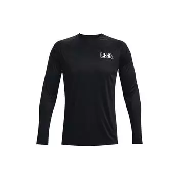Повседневная дышащая футболка с длинным рукавом для тренировок Under Armour, мужские топы, черные 1366783-001 M