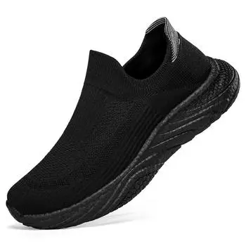 Повседневная дышащая мужская обувь, лоферы, легкие прогулочные летние удобные носки, мужские кроссовки 36 чёрный