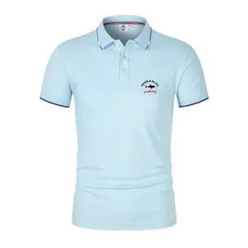 Повседневная дышащая рубашка-поло с лацканами и короткими рукавами на пуговицах, летний пуловер, модная футболка, мужская уличная одежда, верхняя одежда для работы L