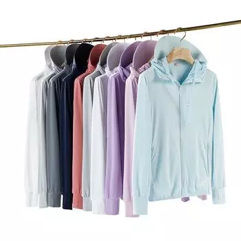 Повседневная дышащая защита от солнца, защита от ультрафиолета, женские спортивные пальто на открытом воздухе, солнцезащитная шляпа, одежда из ледяного шелка, ветровка с карманами M