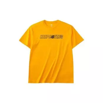 Повседневная футболка Anta с буквенным принтом, топы унисекс, желтая 152228101-3 XL