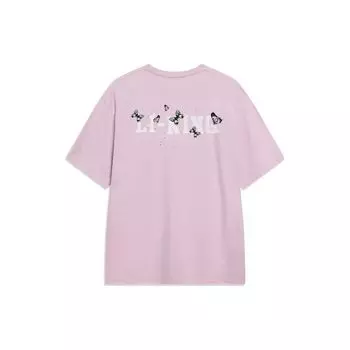 Повседневная футболка LiNing Sakura Series, мужские топы, розовая AHST205-5 XL