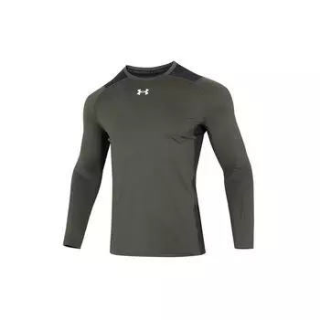 Повседневная футболка с длинным рукавом с круглым вырезом и логотипом Under Armour, мужские топы, зеленый 1370659-310 M