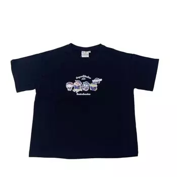 Повседневная футболка с коротким рукавом Hello Kitty Hangyodon Pom Pom Purin Cinnamoroll Crayon Shiro Black [Sanrio] Футболка Shin-chan Shin-chan