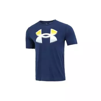 Повседневная футболка с коротким рукавом и большим логотипом Under Armour, мужские топы синего цвета 1370520-408 3XL