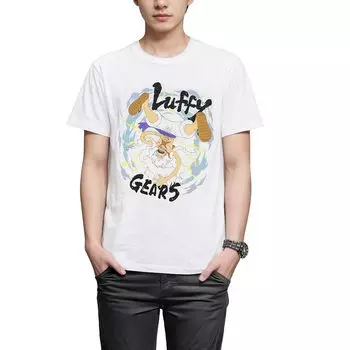 Повседневная футболка с коротким рукавом One Piece ONE PIECE Luffy Gear 5 Gear Fifth Dawn Goods белая [Fine Plus] мужская
