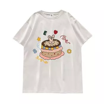 Повседневная футболка с короткими рукавами для девочек, летние свободные модные дизайнерские топы XS