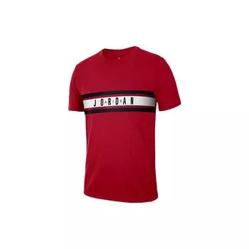 Повседневная футболка с короткими рукавами Jordan Spliced Letter Logo Print Мужские топы красные 939619-687 XXXL