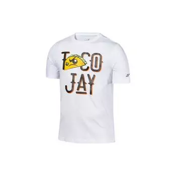 Повседневная футболка с короткими рукавами Jordan x Tatum Taco Jay, мужские топы белого цвета с буквенным принтом, белые DV5538-100 M