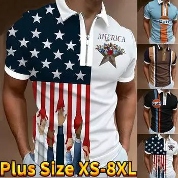 Повседневная футболка с лацканами, молодежная мужская модная футболка на молнии, футболка с коротким рукавом, мужская футболка с 3D-принтом звезд XS бежевый