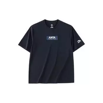 Повседневная футболка унисекс с короткими рукавами Anta Life Series с буквенным принтом Ice-Skin, черные 152328105-3