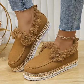 Повседневная хлопковая обувь на толстой подошве большого размера, новая зимняя женская обувь с мягкой подкладкой из хлопка для Европы и США 36