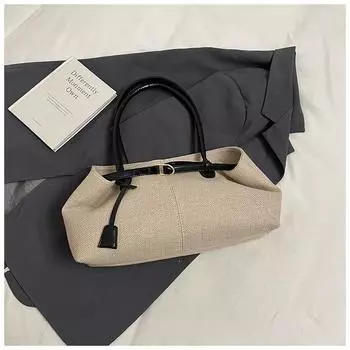 Повседневная холщовая сумка большой вместимости женская 2025 новая универсальная на плечо подмышку портативная сумка-тоут