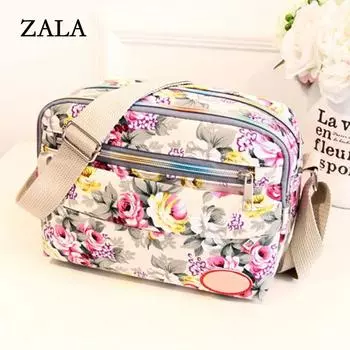 Повседневная холщовая сумка через плечо с цветочным принтом для женщин 26cm*19cm*7cm красный