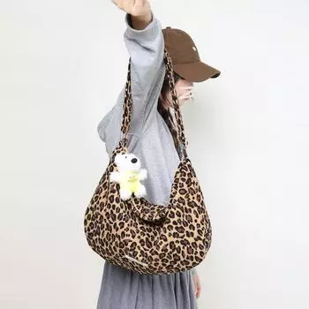 Повседневная холщовая сумка с леопардовым принтом, осенняя сумка из ткани большой емкости для студентов, сумка через плечо All The Dumplings хаки