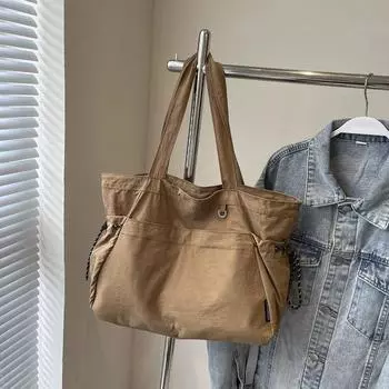 Повседневная холщовая сумка-тоут для женщин, новая дорожная сумка, легкая и вместительная, универсальная, популярная сумка через плечо