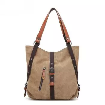 Повседневная холщовая сумка-тоут, винтажная хлопковая сумка через плечо, дорожная сумка, женская сумка чёрный