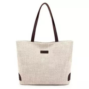 Повседневная холщовая сумка-тоут, женская большая вместительная сумка на плечо, модная сумка для покупок, хлопковая и льняная сумка-тоут с ручкой 35*11*31cm серый
