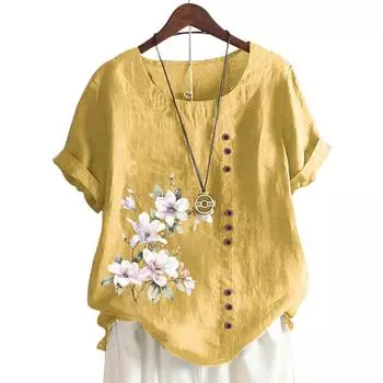 Повседневная и классная женская хлопковая футболка с 11 модными вариантами принтов S темно-синий