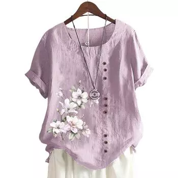 Повседневная и классная женская хлопковая футболка с 11 модными вариантами принтов S темно-синий