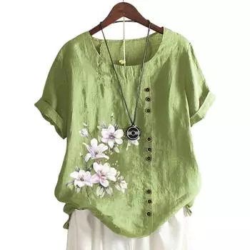 Повседневная и классная женская хлопковая футболка с 11 модными вариантами принтов S темно-синий