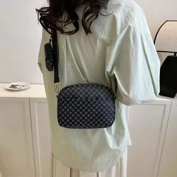 Повседневная и модная мини-сумка с регулируемым плечевым ремнем и сумочкой-набором из искусственной кожи с застежкой-молнией через плечо для женщин на праздники и каникулы