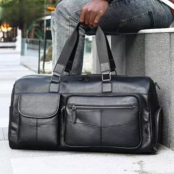 Повседневная и модная мужская сумка для багажа из натуральной кожи, дорожная сумка для багажа, деловая сумка из коровьей кожи