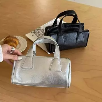Повседневная и простая ретро-сумка-тоут Premium Touch Hand Baguette Bag Bag Bag для женщин чёрный