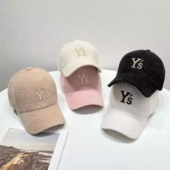 Повседневная и универсальная кепка из овечьей шерсти для женщин, зимняя корейская модная бейсболка с вышитыми буквами