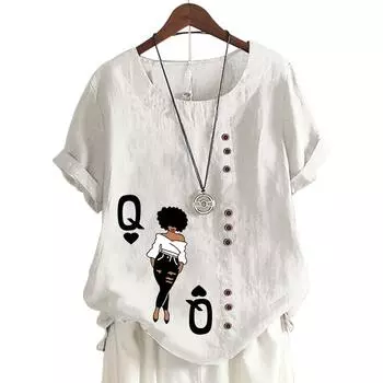 Повседневная и уютная женская хлопковая футболка с модным принтом S светло-фиолетовый