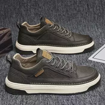 Повседневная кожаная обувь для мужчин 2024 года, осенние туфли на плоской подошве, черные туфли, брендовые белые мужские кроссовки, офисная рабочая обувь Zapatos Casuales 39