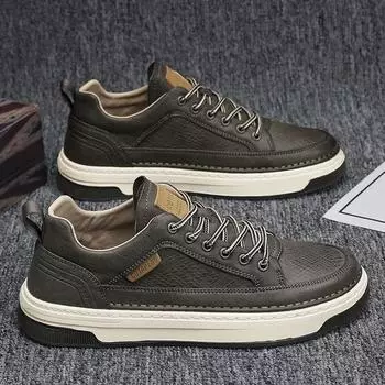 Повседневная кожаная обувь для мужчин 2024 года, осенние туфли на плоской подошве, черные туфли, брендовые белые мужские кроссовки, офисная рабочая обувь Zapatos Casuales 39