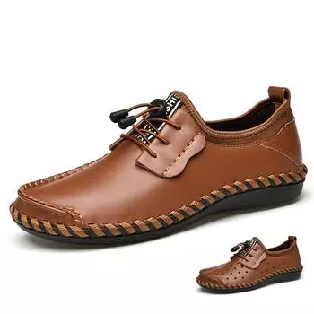 Повседневная кожаная обувь из натуральной кожи, мужские лоферы, удобная обувь для вождения, мокасины, мужская обувь на плоской подошве