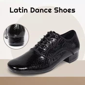Повседневная кожаная обувь, мужская кожаная обувь для латинского танго, вальса, уличная танцевальная обувь международного стандарта 38 чёрный