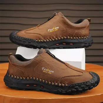 Повседневная кожаная обувь мужская ленивая обувь для вождения 38 чёрный