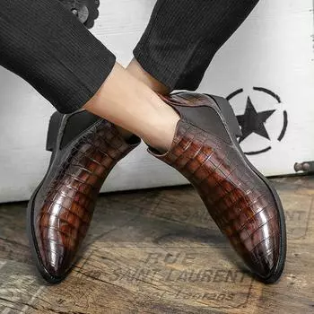 Повседневная кожаная обувь Мужские ботинки челси Кожаные мужские ботинки Свадебные туфли Официальные мужские ботильоны Ковбойские ботинки Деловая обувь 38