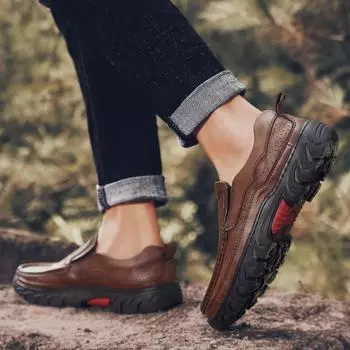 Повседневная кожаная обувь ручной работы из натуральной кожи, деловая официальная обувь для мужчин, удобные мужские туфли больших размеров 38 хаки