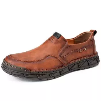 Повседневная кожаная обувь ручной работы. Мужская удобная обувь для вождения. Мягкие кожаные лоферы. Мужская обувь. Мокасины. Туфли для инструментов. 38 чёрный