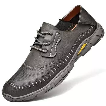 Повседневная кожаная обувь ручной работы, мужские лоферы, удобные мокасины, мужская обувь на плоской подошве, мужская обувь из натуральной кожи