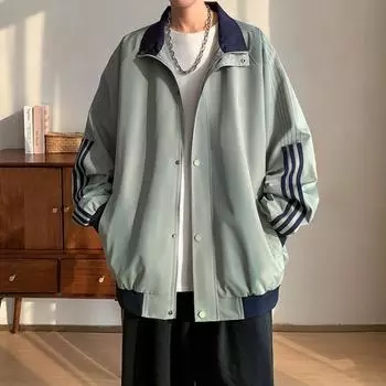 Повседневная куртка для мальчиков, куртка для подростков, пара, американский хулиган, красивая бейсбольная форма, осенний топ, мужская одежда S