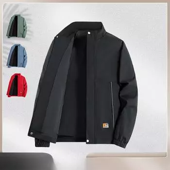 Повседневная куртка мужская новая весенне-осенняя куртка мужская тонкая зеленая модная куртка рубашка с воротником-стойкой M