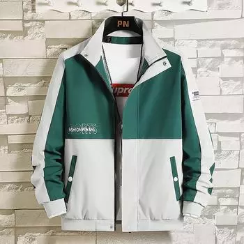 Повседневная куртка мужская осенняя свободная и универсальная корейская версия модная красивая на одежде пальто мужское M чёрный